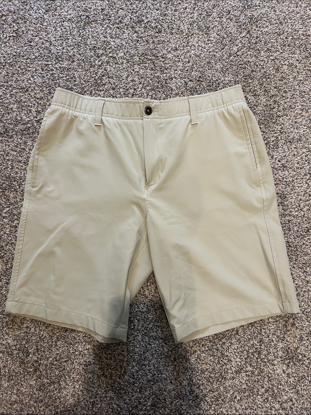Under Armour Men's Flat-Front Shorts in Light Beige